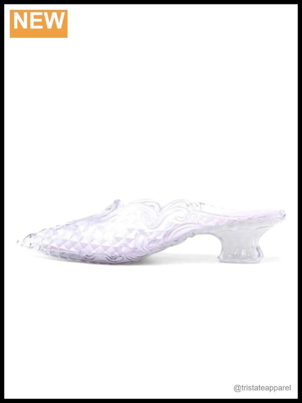 Women's Clear Jelly Sandals Pointed Toe Kitten Heel Slip On Mules Fashion